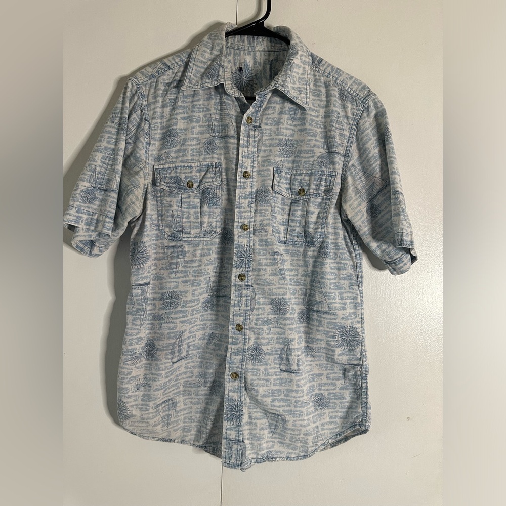 Costal light blue button down shirt
